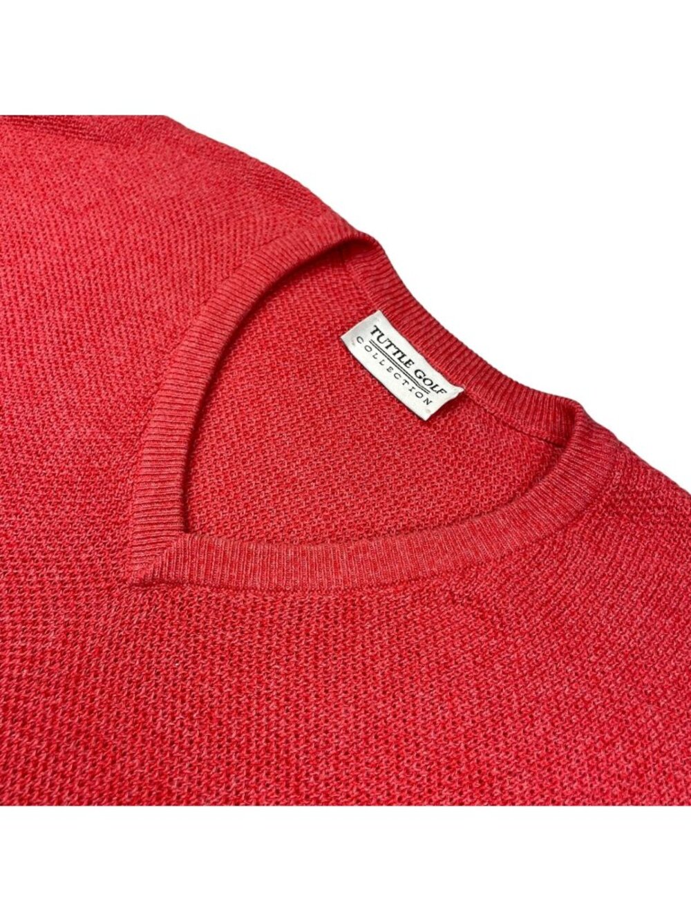 Tuttle Golf Men's 100% Cotton V-Neck Pullover Golf Sweater Raspberry Red • XL